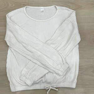 Girls 1901 Nordstrom’s Cream Colored Tie Front Sweater, XL 14/16